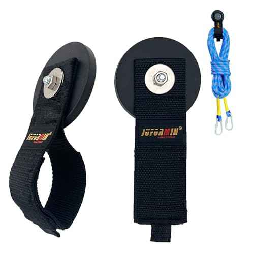 Heavy Duty Magnetic Hook, Magnetic Tool Holder, Magnetic Garage Hooks, Extension Cord Strap for Cable, Rope, Wire Storage in Garage,Workshop,RV,Pick-up(Dia.3.46" Magnet * 2Pcs)