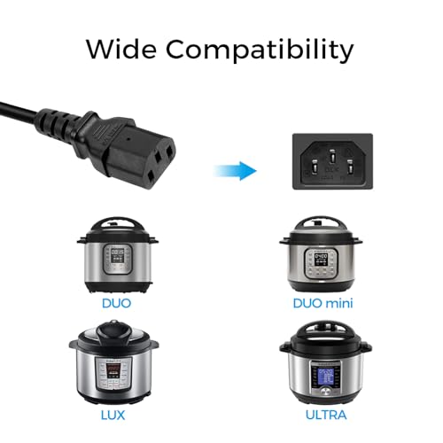 TONIWA 3 ft 3-Prong UL Replacement Power Cord for Instant Pot, Rice Cooker & More