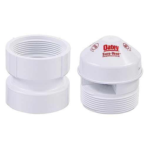Oatey Sure-Vent 1.5-2 Inch Air Admittance Valve with PVC Sch. 40 Adapter, 20 DFU