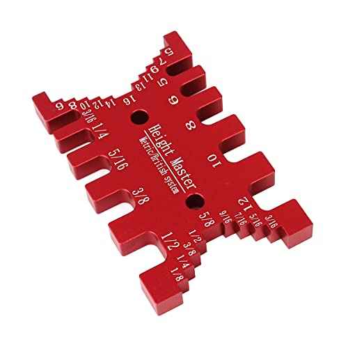 High Precision Aluminum Dovetail Jig Metric and Imperial Tenon Caliper Card Gauge for Measuring Height Woodworking Saw Table Machine Gaps Precision Measuring Tool,MG-016R