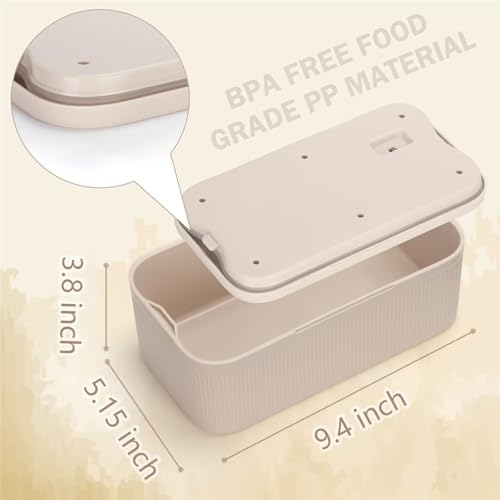 GLOQESEN Beige Locking Medicine Box with Code, Small Secure Storage for Medications & Valuables