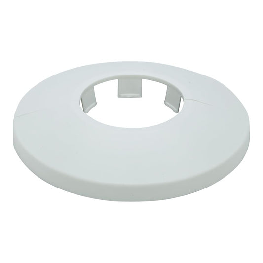 INDPROD 1 Piece 1.26 In/32mm Wall Split Flange, ABS Plastic Round Escutcheon Plate, Buckle Design Plumbing Cover Plates, Drain Pipe Line Cover Radiator Pipe Collar for Water Pipe Faucet Decor, White
