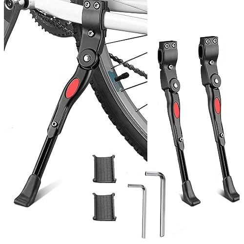 Adjustable Bicycle Kickstand, Bike Side Support Kick Stand for 22 24 26 Inch Mountain Bike and 700 Road Bike
