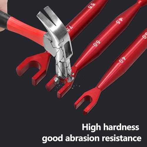 3pcs Aluminum Alloy Wrench 3-4mm 4.5-5mm 5.5-7mm Double End Universal Spanner Open End Small Wrench Set Repair Tool For Rc Crawler Car HSP Traxxas Axial SCX10 Truck (Red)