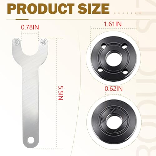 2 pcs spanner for angle grinder 224399-1 Compatible with Dewalt Ryobi Milwaukee Makita 193465-4 224399-1 224568-4£¬with 1 pcs Spanner Compatible with Angle Grinder Flange Nuts 5/8"-11