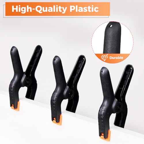 Heavy Duty Spring Clamps, 3.7 Inch Small Heavy Duty Clip with 1.6 Inch Jaw Opening, Non-Slip Handle, Strong Grip Clips for Woodworking, Photography, Crafting, and DIY Projects (12 pack)