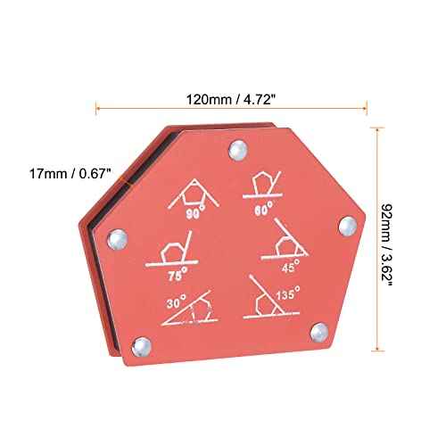 HARFINGTON 2pcs Arrow Welding Magnet Holder, 55LBS 30£¬45£¬60£¬75£¬90 Degree Multi?Angle Six Sides Magnetic Metal Clamps Working Tools for Welding, Soldering, Assembling