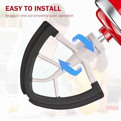 Cowbright Gray Flex Edge Beater for KitchenAid 4.5/5 Qt Tilt-Head Mixer – Auto Scrape Bowl Scraper
