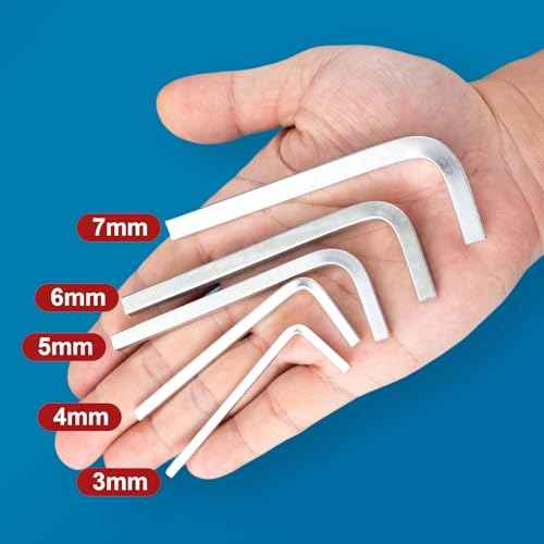 5pcs L Shaped Square Head Wrench, 3/4/5/6/7 mm Square Head Allen Wrench, Chromium Vanadium Steel Square Key Screwdriver Set for Pocket Hole Screws