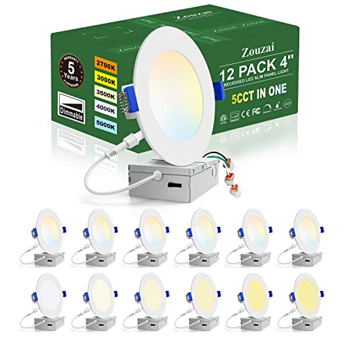 Zouzai 4-Inch Dimmable LED Recessed Ceiling Light 9W 5CCT Selectable