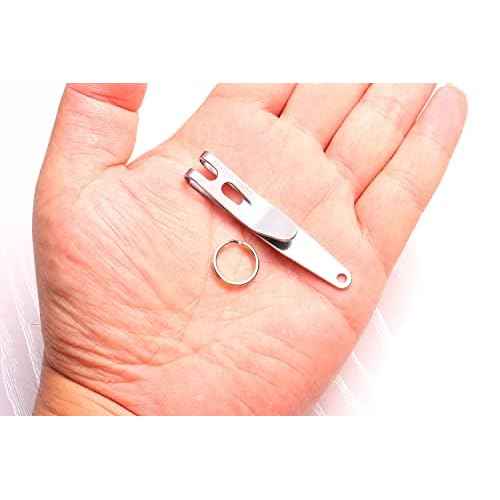 UltraTac Deep Carry Pocket Clip - Heavy Duty Stainless Steel Multi-Purpose Belt Clip for EDC Gear, Swiss Army Knives, Keys | Secure Suspension Pocket Hook for Tactical Equipment (2 Pack)