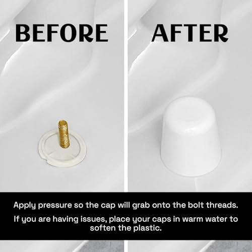 White Flat Top Toilet Bolt Caps 2 Pack - Universal Fit, Made in USA