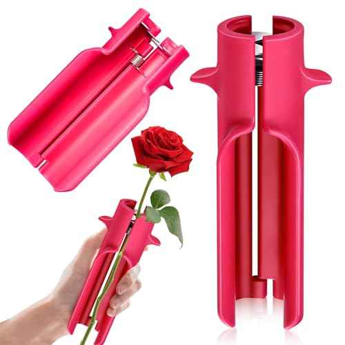 Rose Stem Thorn Stripper Tool Thorn Remover Leaf Stripper Tool, Flower Cleaner Cutter Rose Red, Floral Arrangements New Upgrades Efficient Professional Florist for Flower Shop Home Gardening