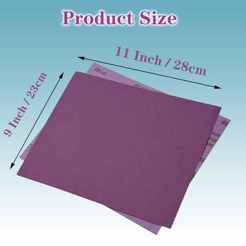 80 Grit Wet Dry Sandpaper, 9 x 11 Inch (23x28 cm) Sanding Sheets, 10 PCS Premium Aluminum Oxide Abrasive Sand Paper for Wood Metal Ceramic or Auto Polishing and Scratches Removing