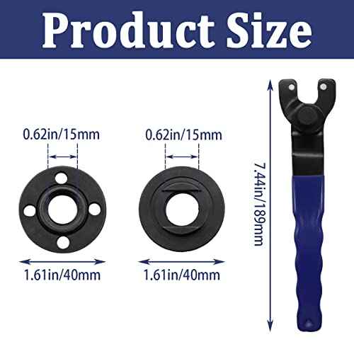 Universal Grinder Spanner Wrench with 4 Pcs 5/8-11 Shaft Nut, Fit 4.5"-7" Grinders - O-K-023-LM