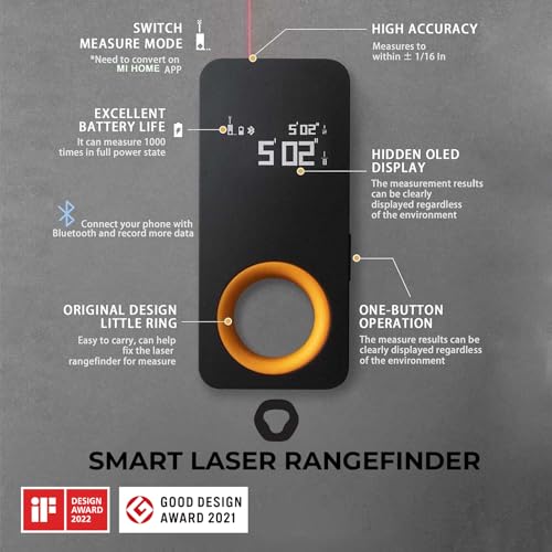 HOTO Pocket Laser Measuring Tool - Compact Indoor Distance Meter, USB-C Rechargeable