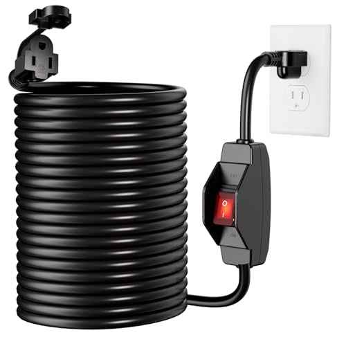 KASONIC 3 Prong Extension Cord with Switch, 1625W 13A Grounded Outlets with Safety Cover, 14/3 SJTW Cable On Off Waterproof Switch for Indoor Outdoor Use (100 FT)