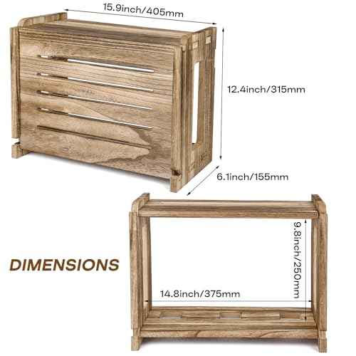 Wooden Router Shelf Wall Mount WiFi Router Storage Box Modem Cable Router Cover Organized Power Strip Cable Management Hider Rack 14.9 * 9.8 * 5.6 in (L* H * W)