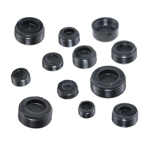Carbon Brush Cover 48PCS 12 Sizes Black Plastic Carbon Brush Holder Caps Motor Brush Cover for Electric Hammer Grinding Machine Electric Saw Electric Mill etc