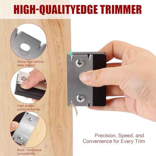 2 Pack Woodworking Edge Trimmer, Hand Planer Edge Bander for Burrs,Edge Corner Planer,Wood Chamfering Fillet Scraper,Edge Banding Cutter for PVC ABS Melamine Veneer,Deburring Tool,MG-022D