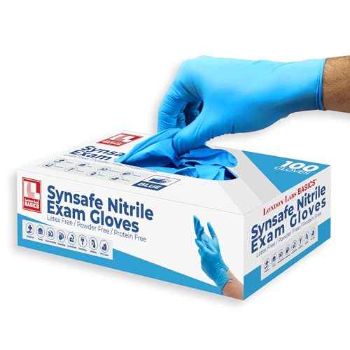 Synsafe 4 Mil - Blue Nitrile Exam Gloves ?Disposable Latex Free & Powder Free ? Extra Strong, Rubber Gloves
