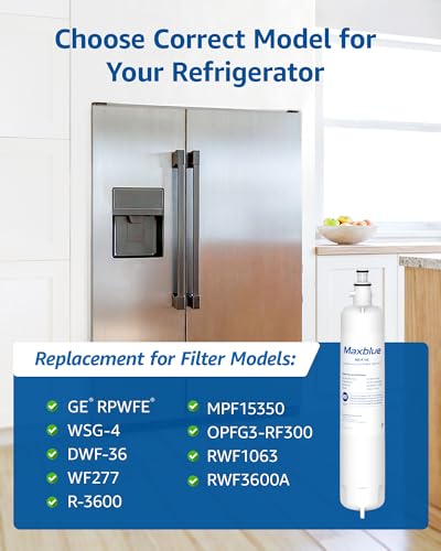 Maxblue Refrigerator Water Filter Replacement for GE RPWFE, NSF Certified