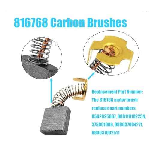 816768 Carbon Brushes Assy Compatible With Ridgid/Craftsman R4510 R45101 MS1250 MS12501 TS2400LS TS2410LS Table Saw/Miter Saw Electric Motors Brushes Parts £¨4/Pack£©
