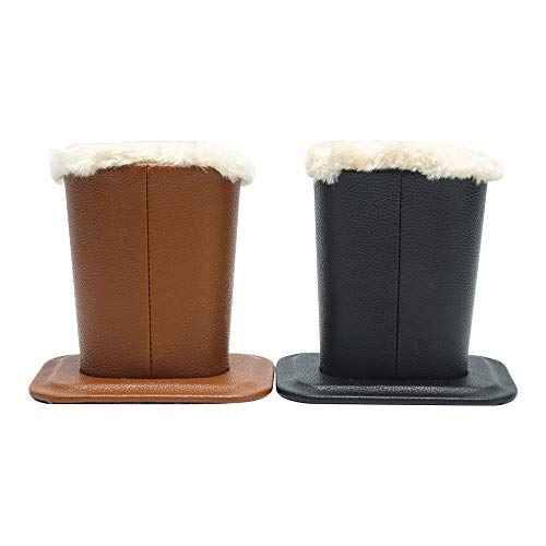 Eyeglass Holders, PU Leather Eyeglass Holder Stands with Soft Plush Lining, Black, Brown - 2 Packs