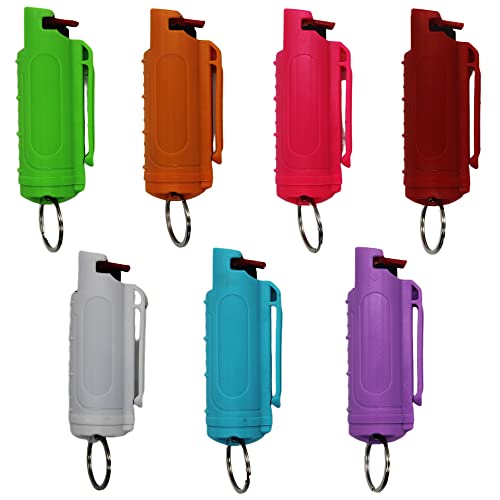 Police Strength OC Defense Pepper Spray Gel Safety Keychain for Easy Carry and Fast Access Finger Grip for More Accurate Strength Pepper Spray