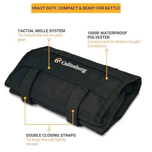 ODINSBERG Motorcycle Tool Roll Bag Tools NOT Included - Small Tool Bag Wrench Roll Up Tool Bag Organizer Pouch Wrap Motorcycle Tool Kit Box For Harley Enduro Dirt Bike UTV Motorcycle Accessories Gear