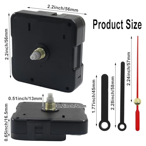 Silent Quartz Clock Mechanism 13mm Shaft for DIY & Repair - VDAMZVO