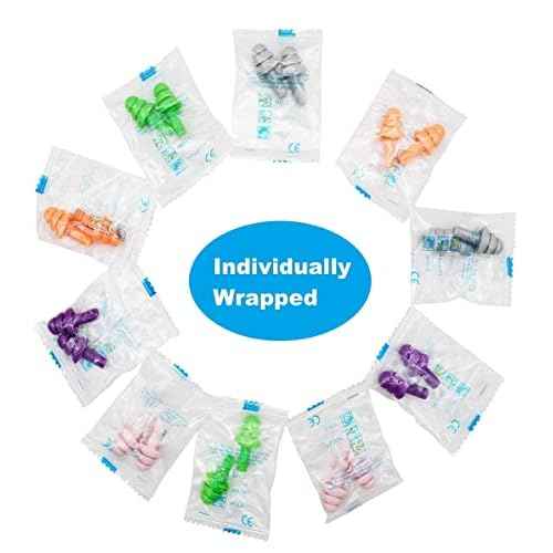 50 Pair of Soft Reusable Silicone Ear Plugs for Sleeping Swimming Concert Music Construction Work Industrial Shooting - Hearing Protection up to 25dB NRR - Waterproof Ear Plugs for Swimming Adult Men