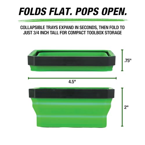 OEMTOOLS 26052 4-Pc Collapsible Magnetic Tray Set - 4-1/2" Small Parts Tray (Variation: Tray)