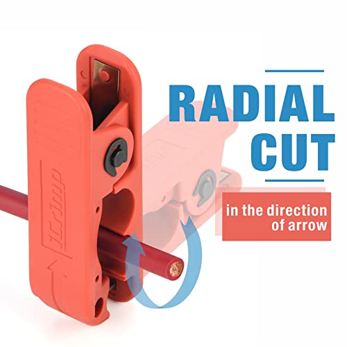 IWISS iCrimp ICP-240 Cable Stripper 3.9x1.2in for AWG 12 to 4/0 Round Cables, Radial Wire Stripping Tool with 2 Extra Blades