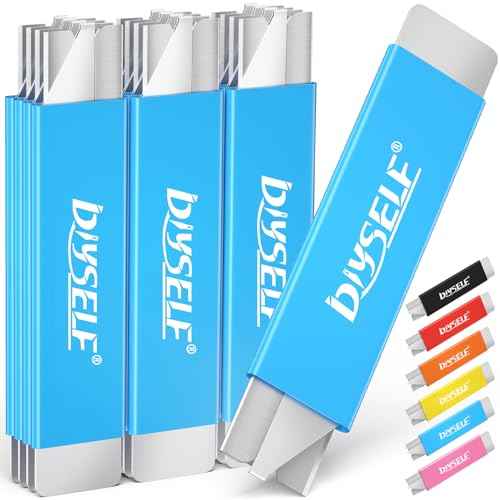 DIYSELF Box Cutters, 12 Pack Box Cutter Retractable, Box Cutters Knife with Single Edge Razor Blade, Utility Knife All Metal Shell, Letter Opener for Packages, Boxes, and Paper