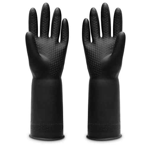 Chemical Resistant Latex Gloves,Cleaning Protective Safety Work Heavy Duty Rubber Gloves