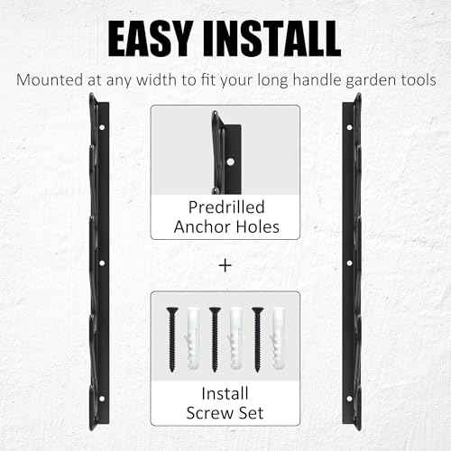 UNITEDPOWER Garden Tool Storage Rack£¬Wall Mounted Garage Organizer£¬Tool Utility Holder for Garden Equipment Shovel Rakes Brooms