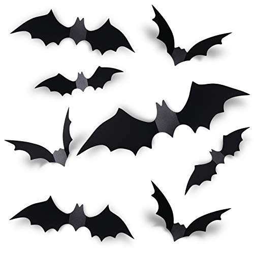 Halloween Bat Decorations Set of 60 PVC Wall Decals for Haunted House & Party Decor