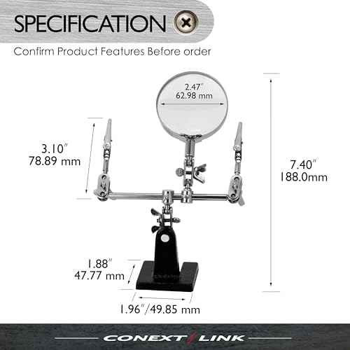 Helping Hand Magnifier Magnifying Glass Jewelry Clamp Holder Soldering Stand