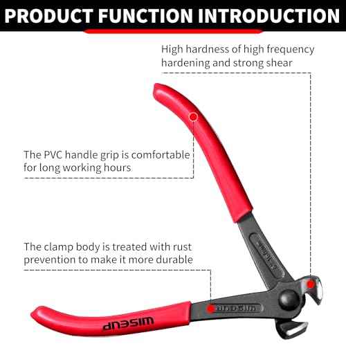 WISEUP Nail Puller, 7-inch Black Finish Chrome Vanadium Steel Carpenter's Pliers,End Cutting Pliers, for Staple Remover Tool or Flooring Installation Tools (7 inch)