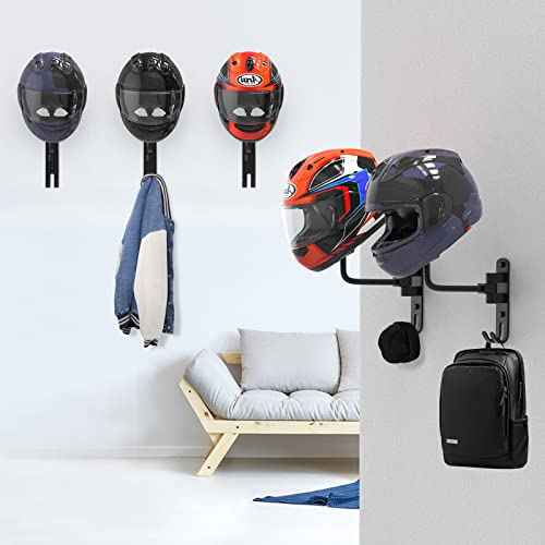 Helmet Hanger Wall Mount 180¡Æ Swivel Helmet Holder for Motorcycle Bike Racing Outerwear Sports Gear