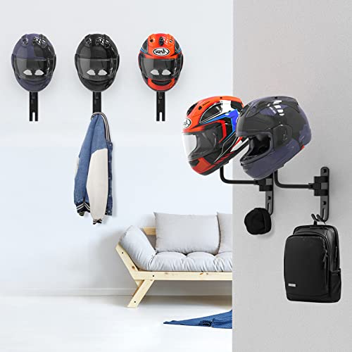 Black LIFXIZE Wall Mount Helmet Holder with 180° Swivel for Motorcycle & Sports Gear