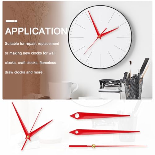 uxcell Red Aluminum Clock Hands Kit 10 Sets for DIY Repair & Home Decor