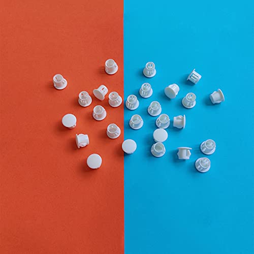 White Plastic Hole Plugs 10mm (3/8) Pack of 30 - Furniture & Panel Caps