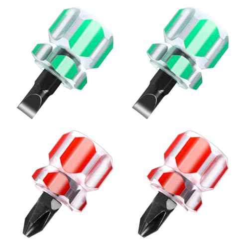4 Pcs Stubby Screwdriver, Small Screwdriver with Flat Head and Phillips Head Tiny Stubby Tools Sewing Notions for Tight Spaces DIY Repairing Sewing Machines