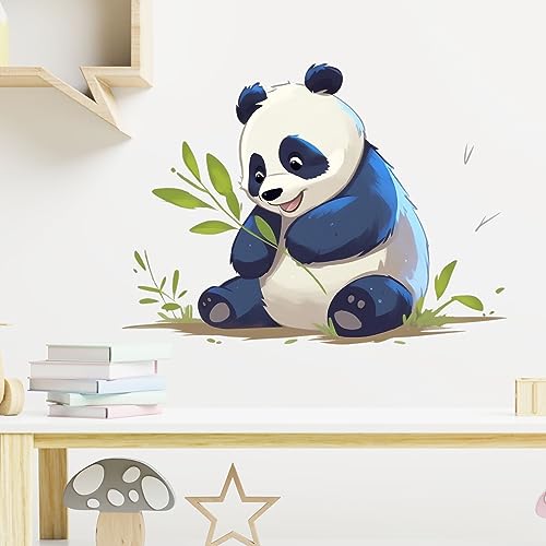 Cartoon Panda Wall Stickers Nursery Animal Wall Decals for Kid Removable Peel and Stick Wall Art Home Decor Decoration for Classroom Preschool Living Room Bedroom Bathroom