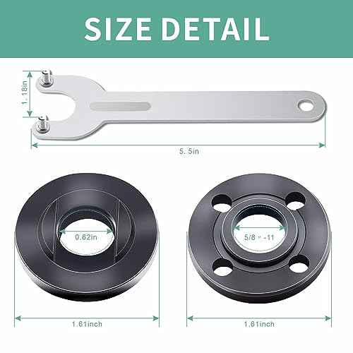 9PCS Angle Grinder Nut Angle Grinder Wrench Kit 5/8-11 Flange Metal Lock Nut for Compatible with Dewalt Milwaukee Makita193465-4 Metabo Bosch 4.5" 5" Grinder Parts