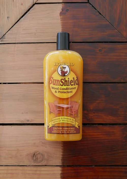 Howard Products SunShield Beeswax Furniture Polish - Outdoor Furniture Wax, Yellow Polish and Protection for Wood, 16 Fl Oz, Pack of 1