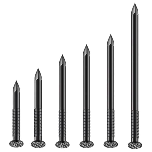 Wensilon Black Nails Assortment Kit - 430pcs, 6 Sizes for Picture Hanging & DIY