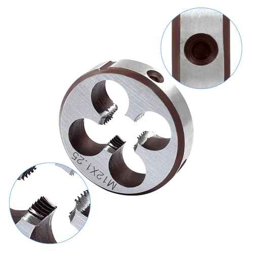 M12 x 1.25 HSS Metric Thread Tap and Die Set, Right Hand Machine Thread Tap and Round Die